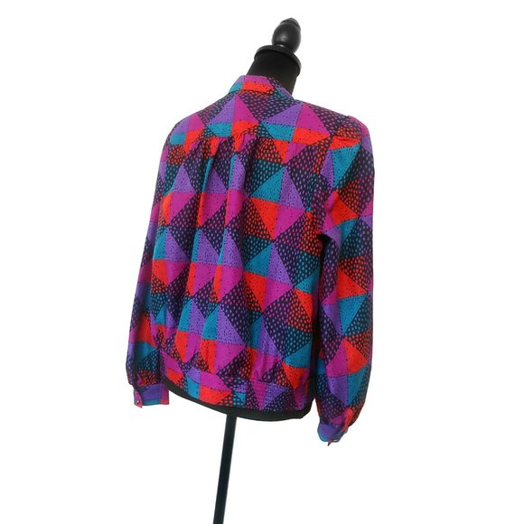 Vintage 1980s Geometric Vaporwave New Wave Top - Picture 2 of 4